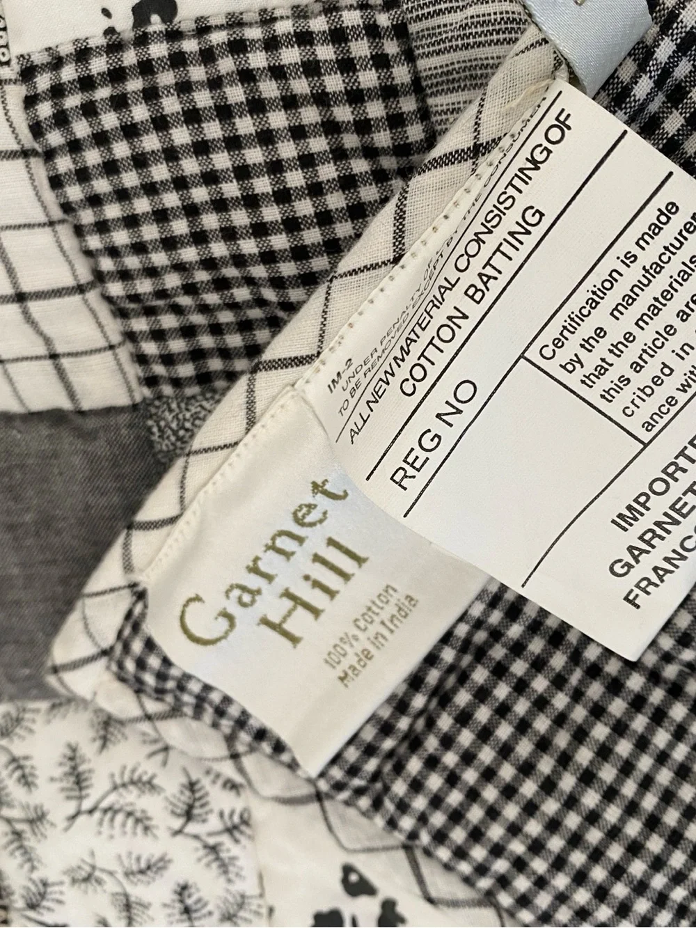 Garner Hill Farmhouse Quilt Black White Check Primitive Country Bedding queen k